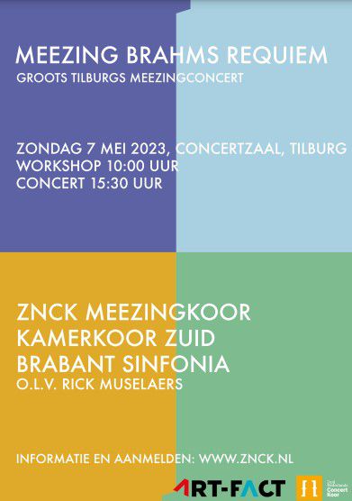 Zondag 7 mei 2023 Meezingconcert Ein deutsches Requiem Concertzaal Tilburg 