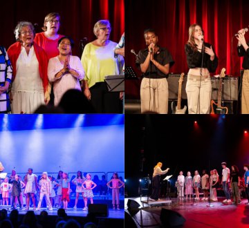 Louise Donker zanggroepen | Diverse zanggroepen onder leiding van Louise Donker treden samen op. Het Factorium Kinderkoor (6-12 jaar) zingt Meidengroep en Waterdicht, het Tienerkoor (11-18 jaar) brengt Natural en A Million Dreams. Meidengroep Sweet zingt sfeervolle driestemmige pop en Saskia Koster & Anneke Neesen verzorgen een musicalduet. De Kleurrijke Mama’s sluiten af met Haar Rugzak – een zelfgeschreven lied over gedeelde lasten.