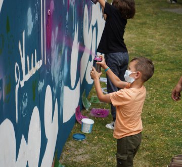 Sjabloon spuiten op de MundiWall